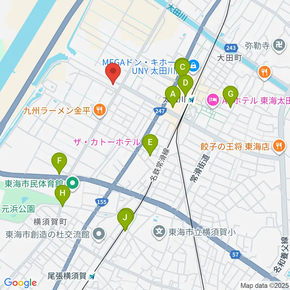 メディアスエフエム周辺のカフェ一覧地図