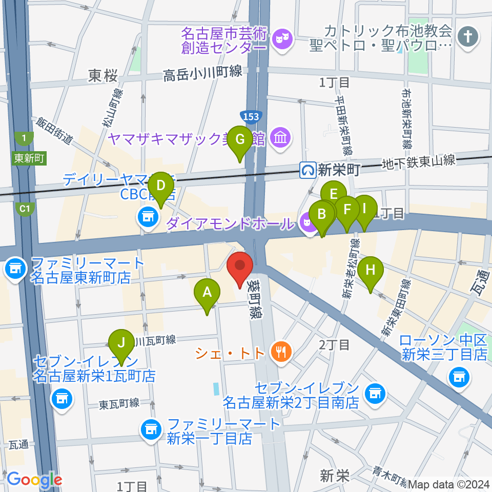 MID-FM761周辺のカフェ一覧地図