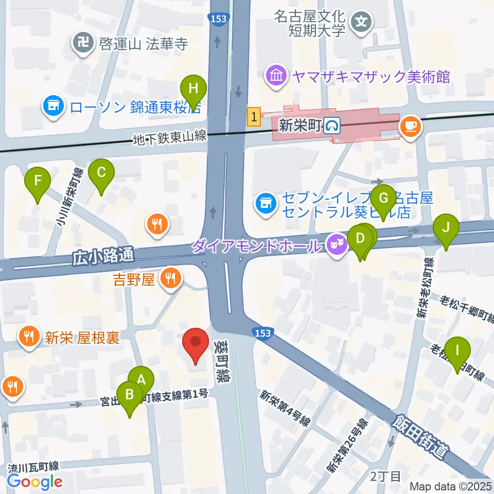 MID-FM761周辺のカフェ一覧地図