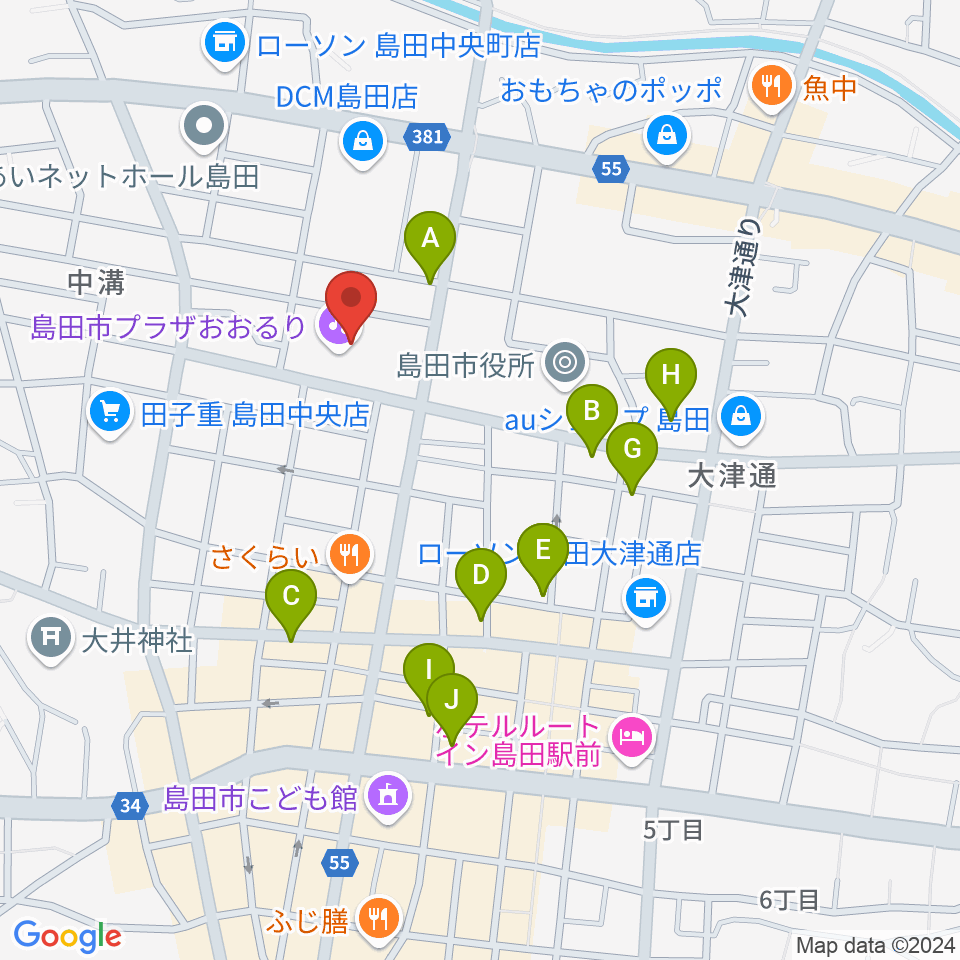 FM島田周辺のカフェ一覧地図