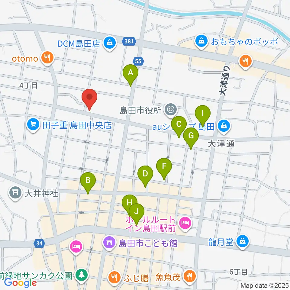 FM島田周辺のカフェ一覧地図
