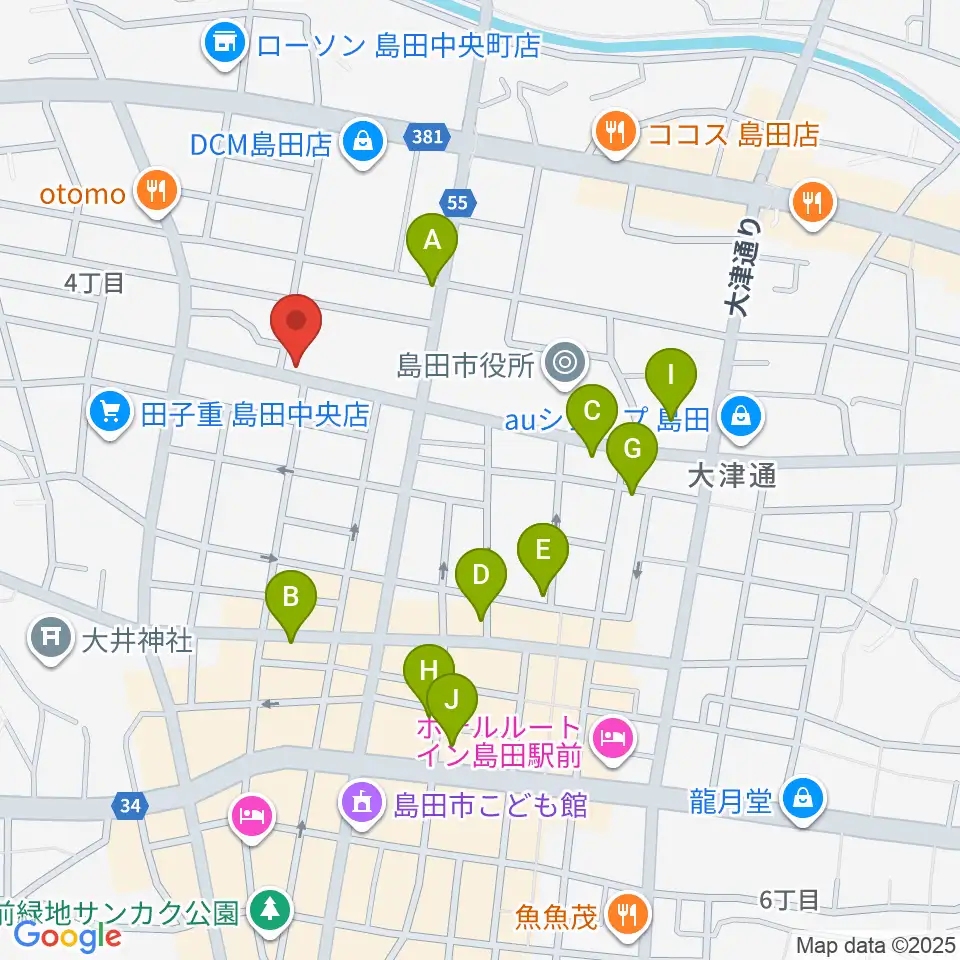 FM島田周辺のカフェ一覧地図