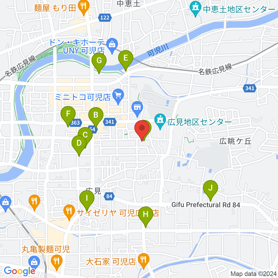 FMらら周辺のカフェ一覧地図