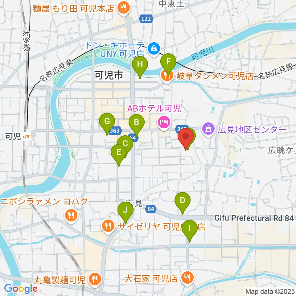 FMらら周辺のカフェ一覧地図