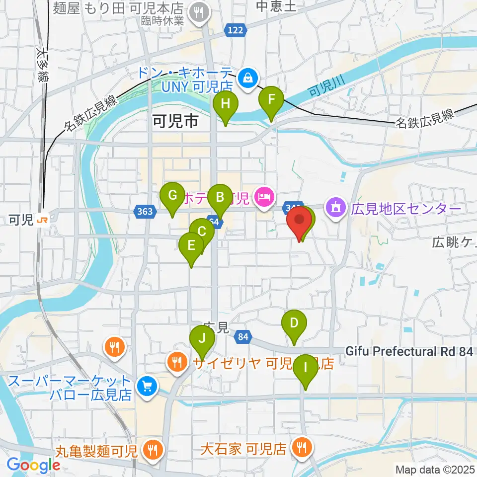 FMらら周辺のカフェ一覧地図