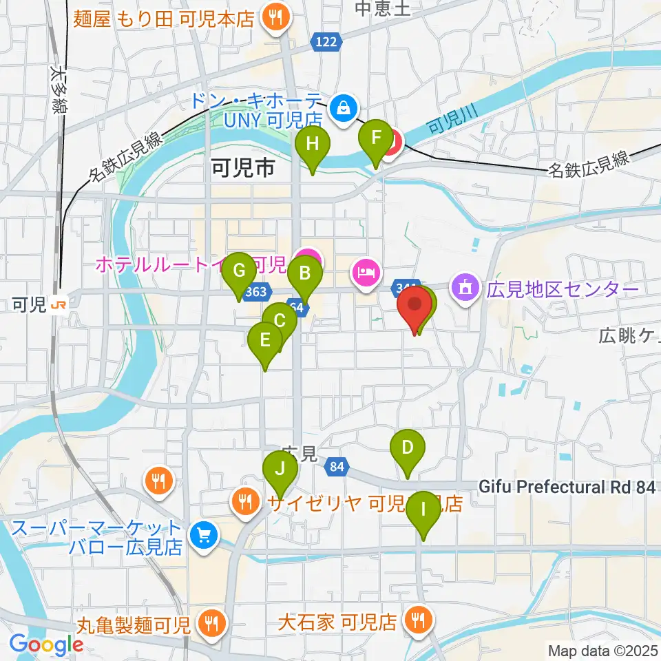 FMらら周辺のカフェ一覧地図