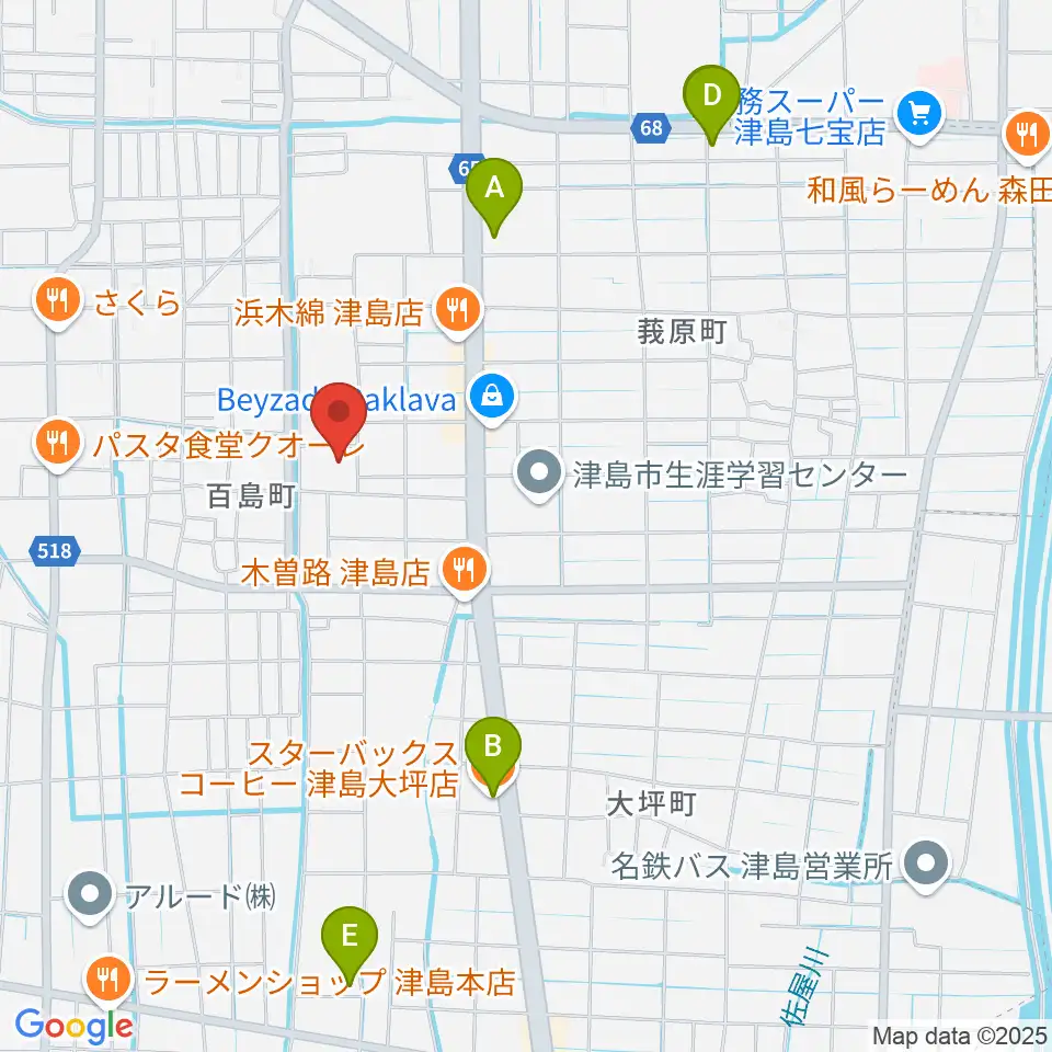 エフエムななみ周辺のカフェ一覧地図
