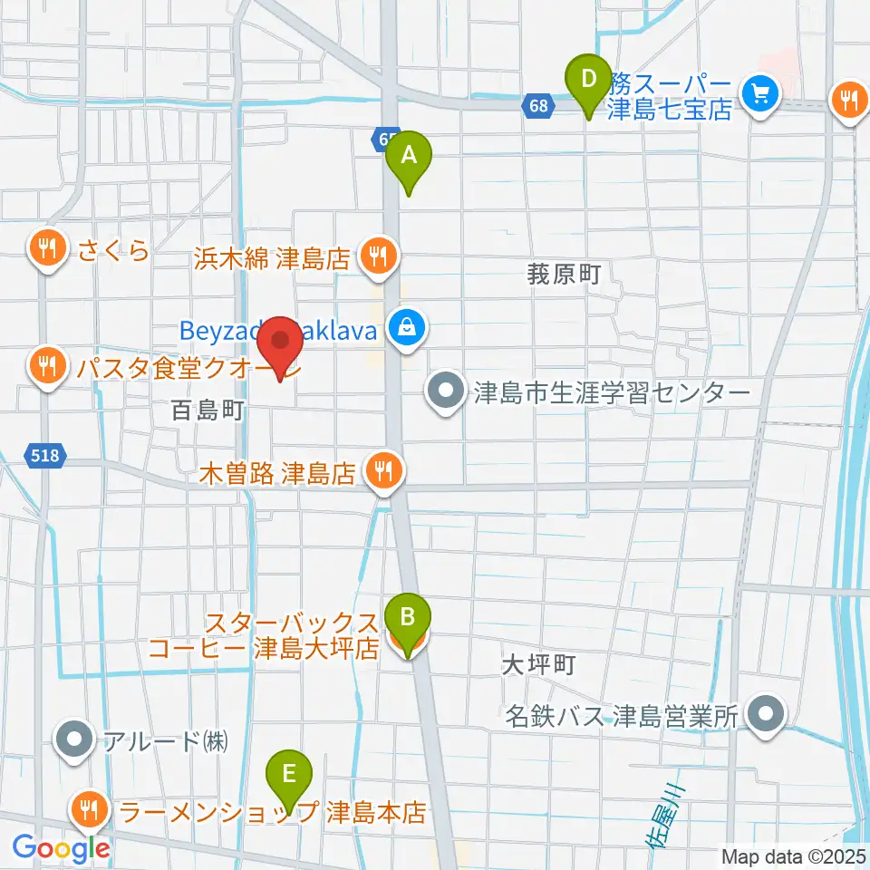 エフエムななみ周辺のカフェ一覧地図
