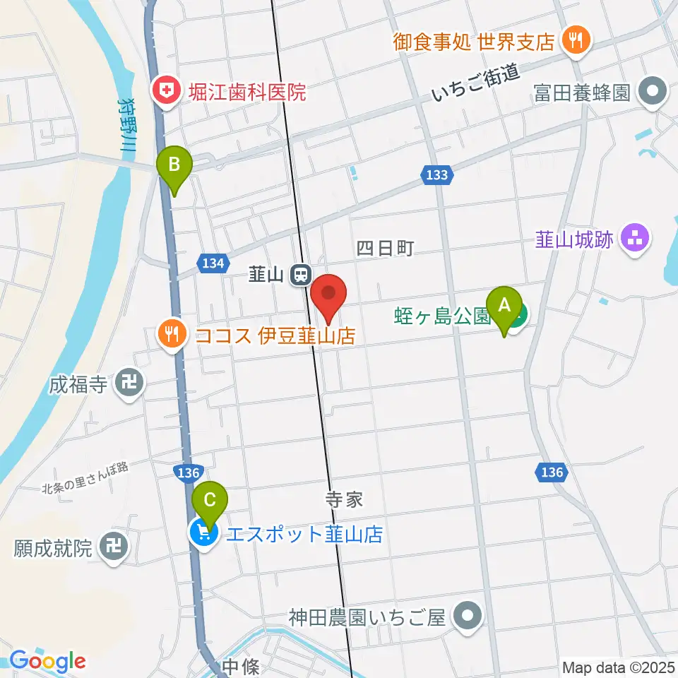 FMいずのくに周辺のカフェ一覧地図
