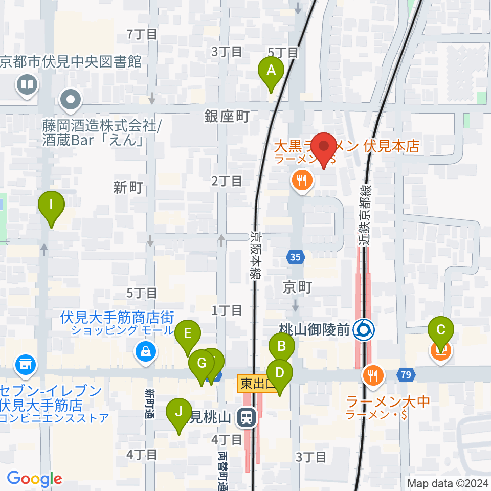 FM845周辺のカフェ一覧地図