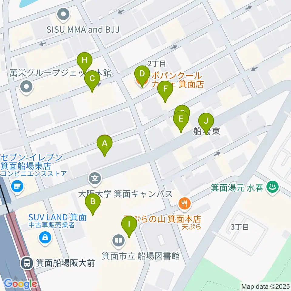 タッキー816 みのおエフエム周辺のカフェ一覧地図