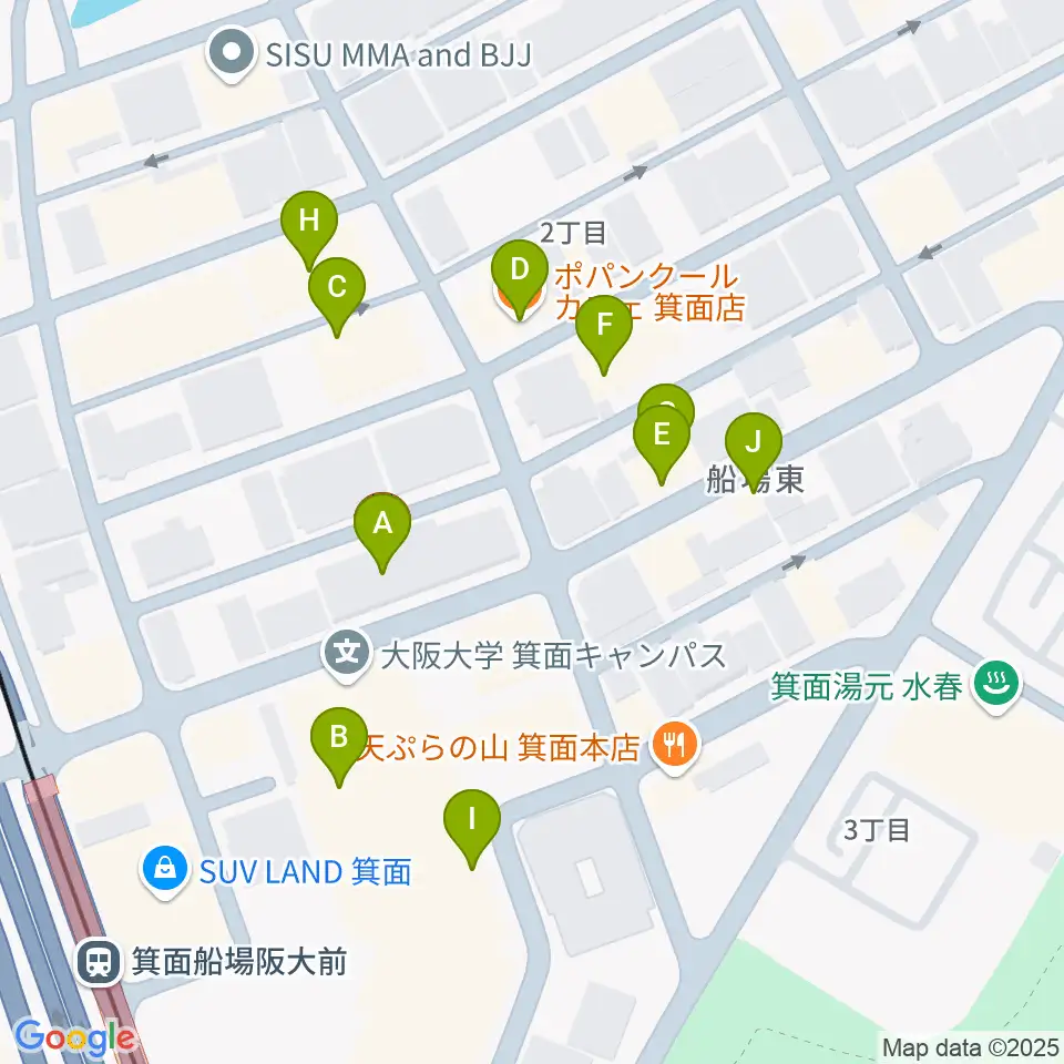 タッキー816 みのおエフエム周辺のカフェ一覧地図