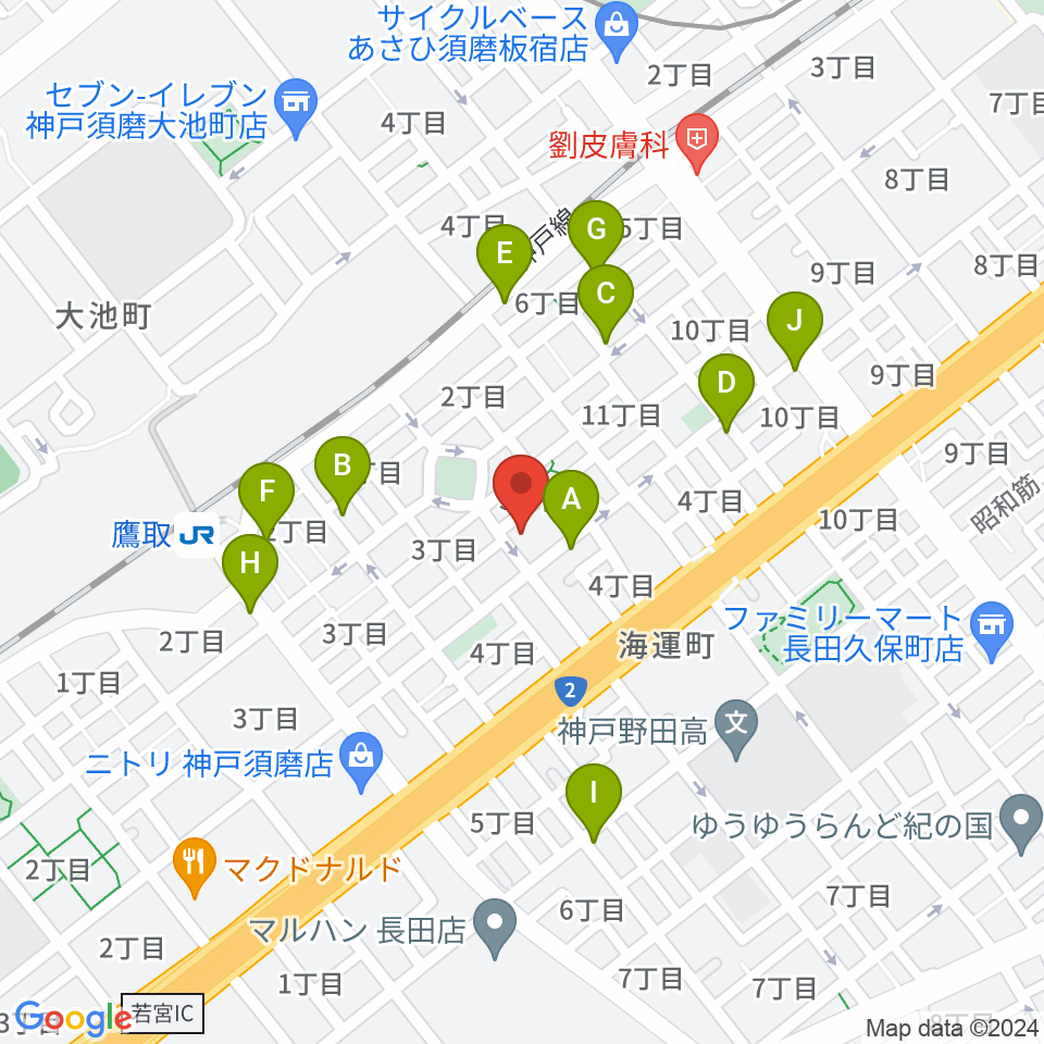 FMわぃわぃ FMYY周辺のカフェ一覧地図