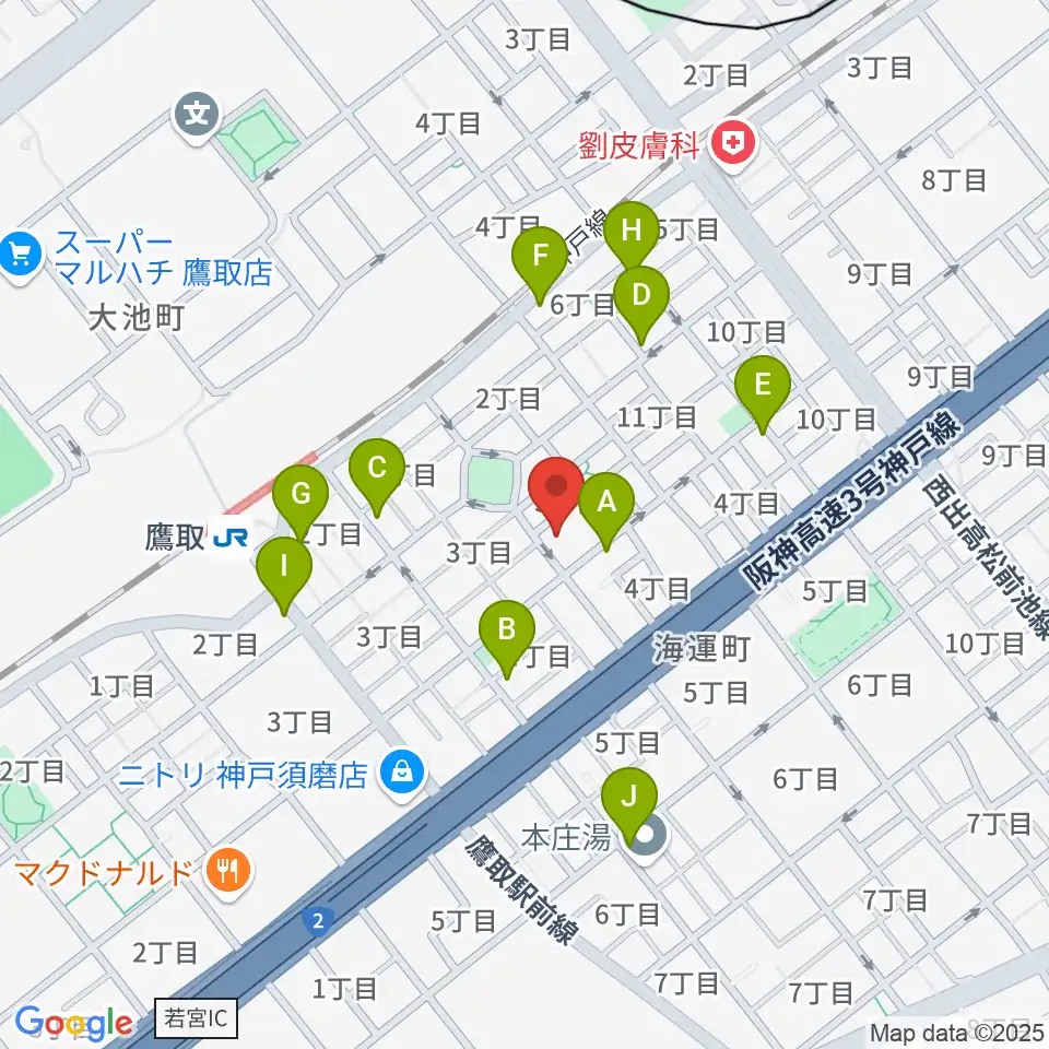 FMわぃわぃ FMYY周辺のカフェ一覧地図