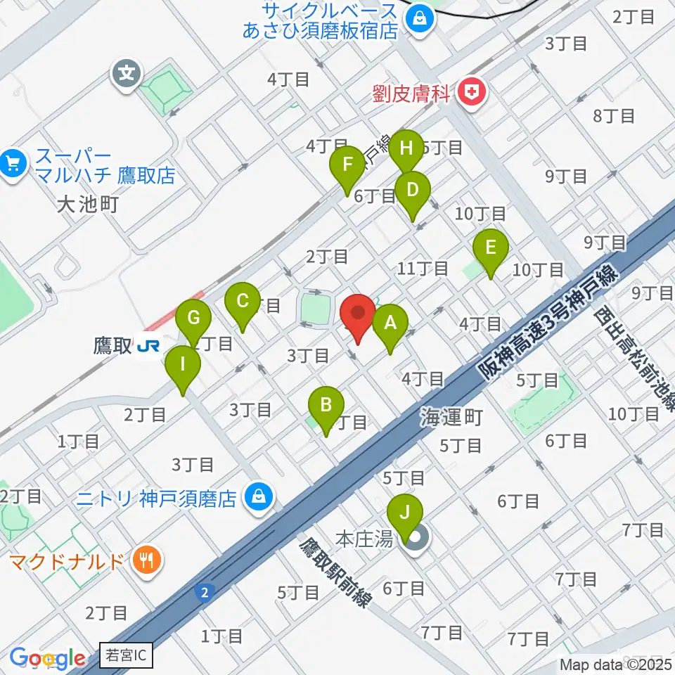 FMわぃわぃ FMYY周辺のカフェ一覧地図