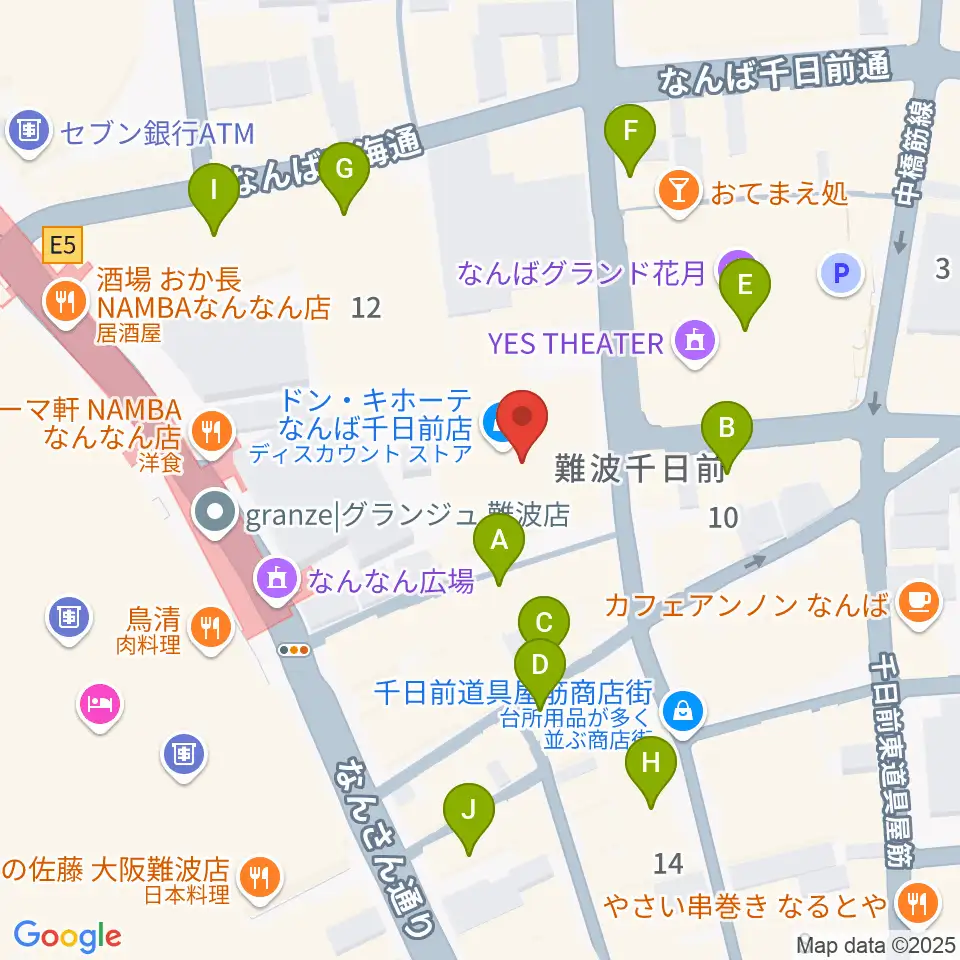 YES-fm周辺のカフェ一覧地図