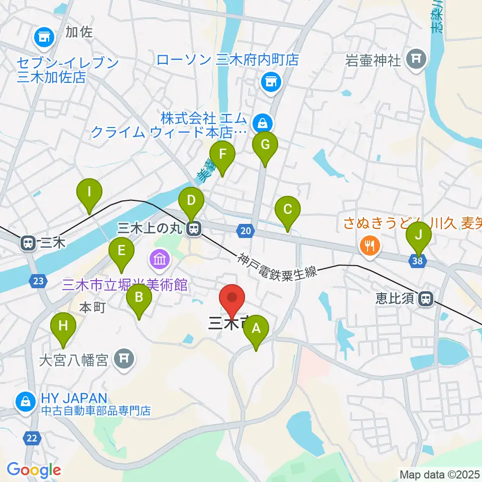 エフエムみっきぃ周辺のカフェ一覧地図