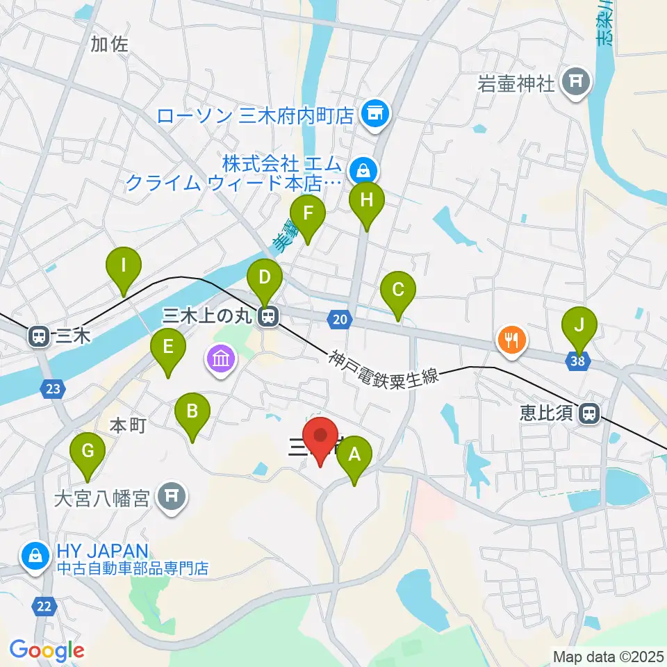 エフエムみっきぃ周辺のカフェ一覧地図