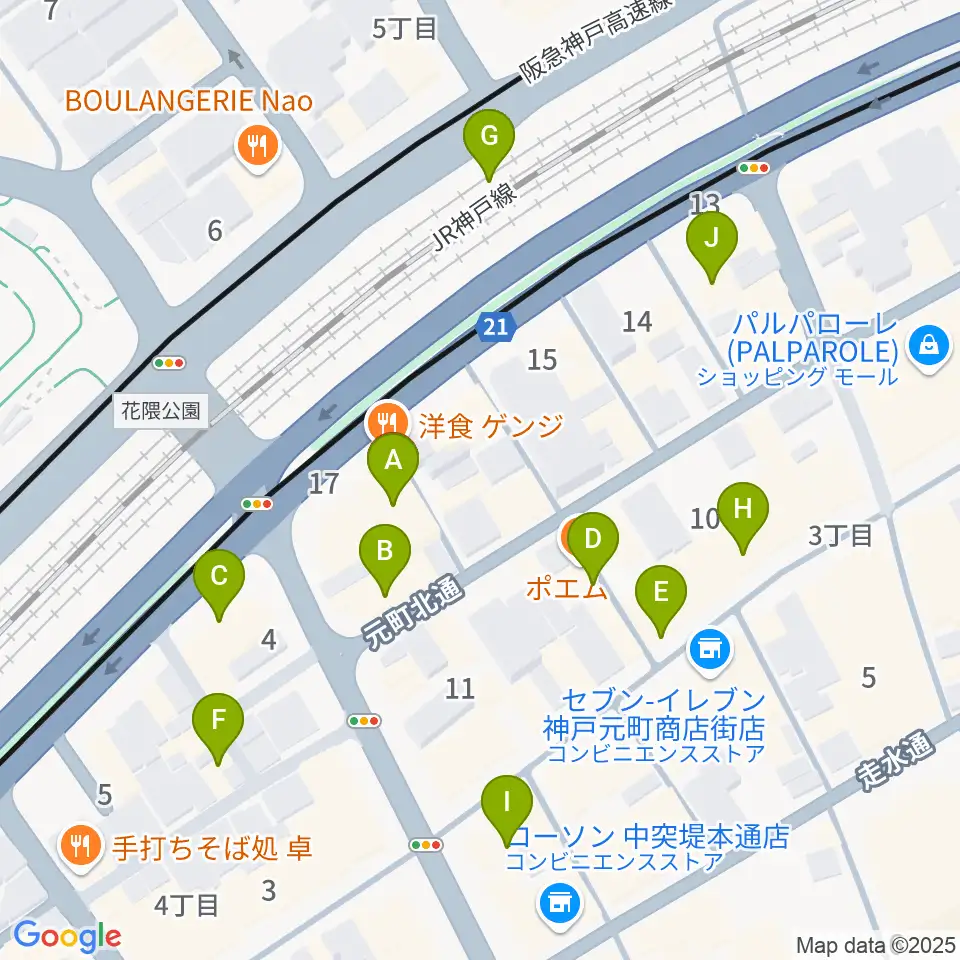 FM MOOV周辺のカフェ一覧地図