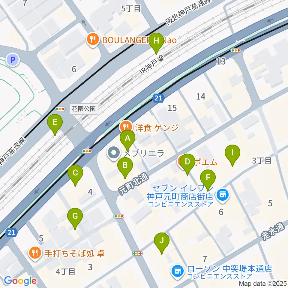 FM MOOV周辺のカフェ一覧地図