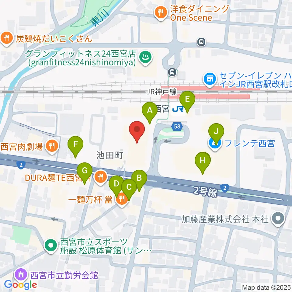 さくらFM周辺のカフェ一覧地図