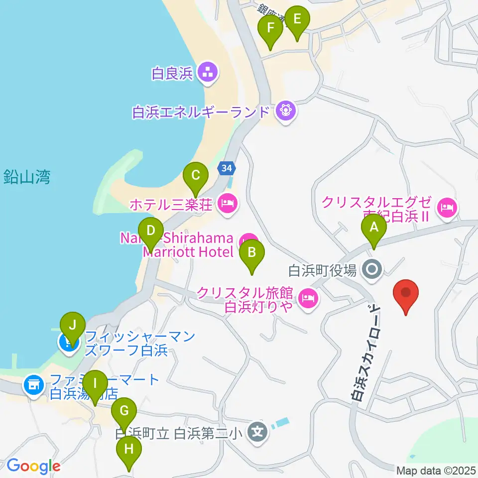 南紀白浜FMビーチステーション周辺のカフェ一覧地図