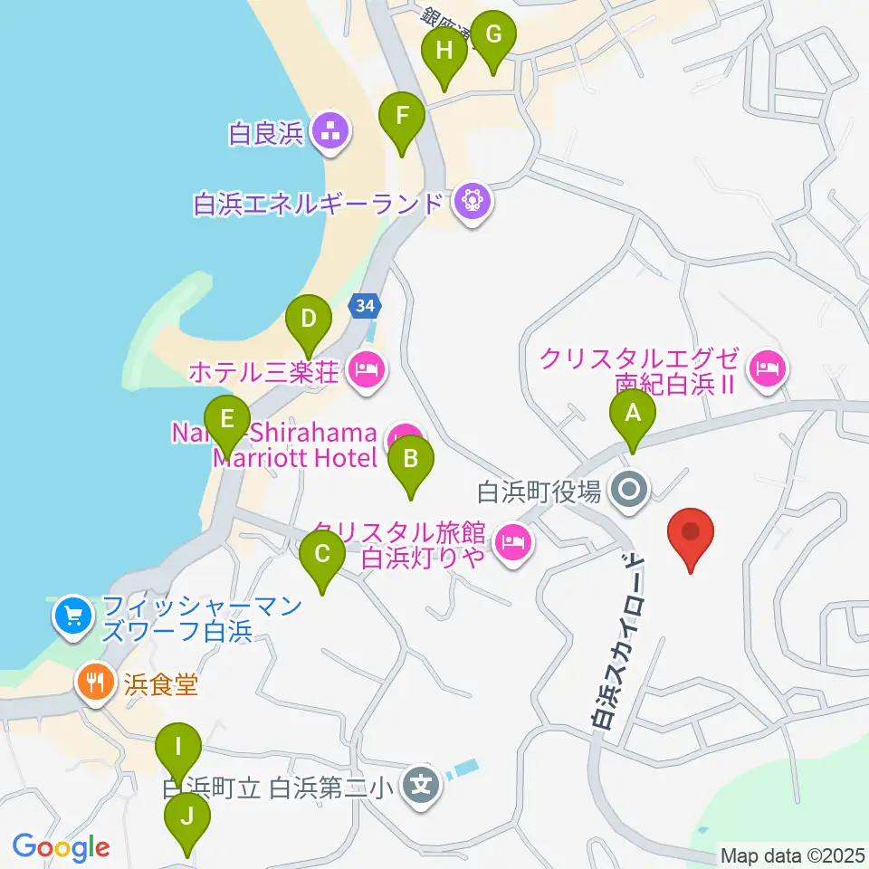 南紀白浜FMビーチステーション周辺のカフェ一覧地図