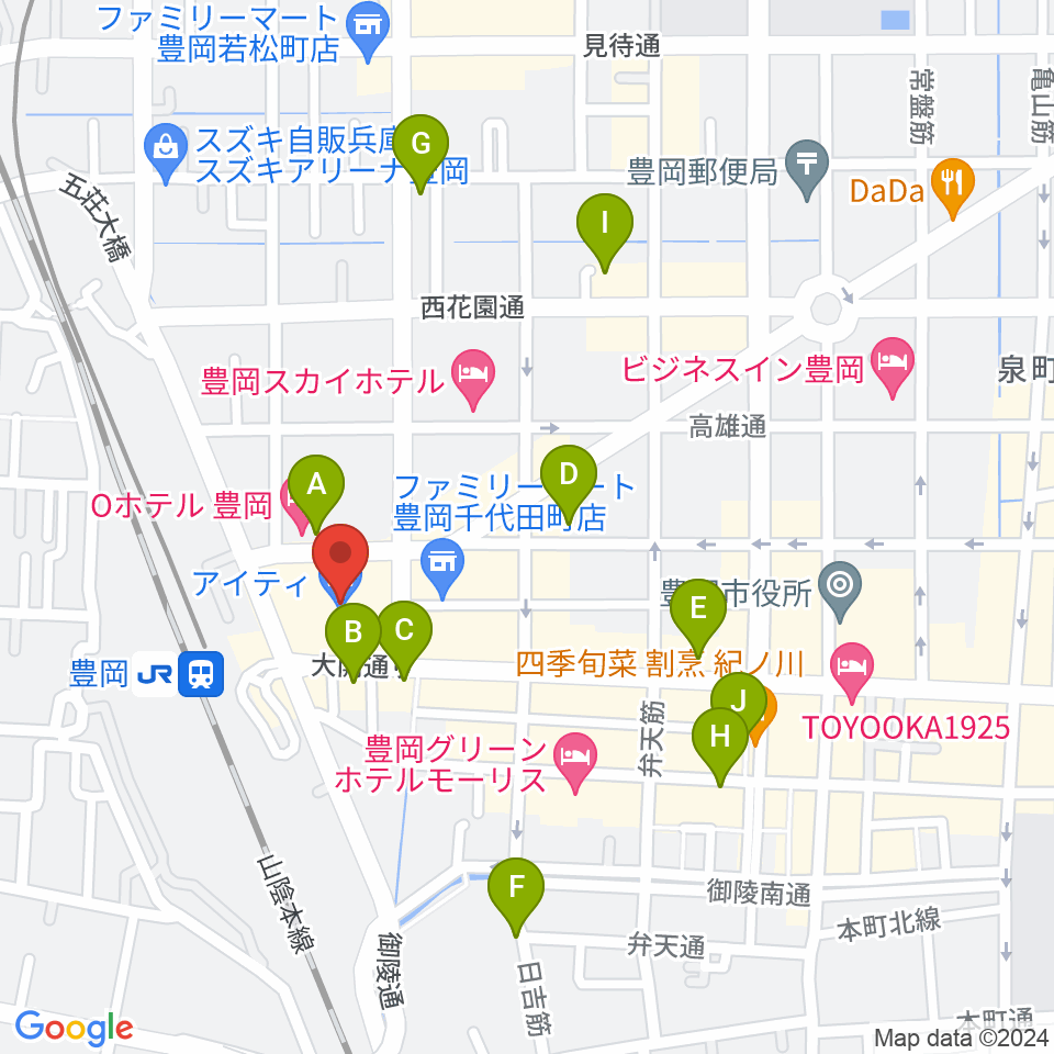 FM JUNGLE周辺のカフェ一覧地図