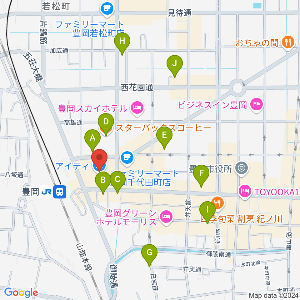 FM JUNGLE周辺のカフェ一覧地図