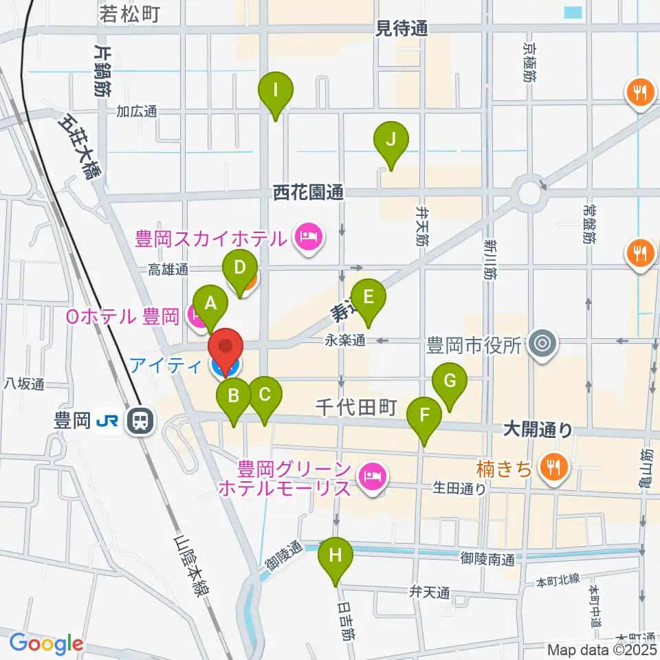 FM JUNGLE周辺のカフェ一覧地図