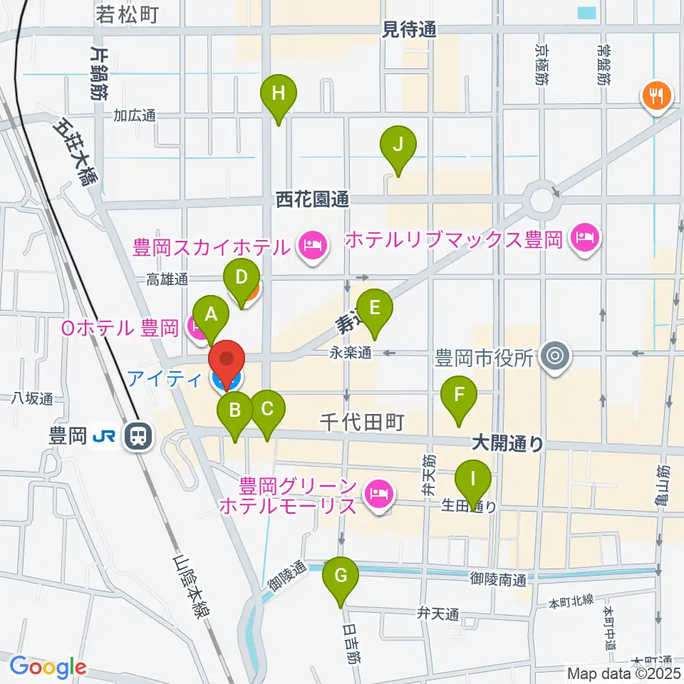 FM JUNGLE周辺のカフェ一覧地図