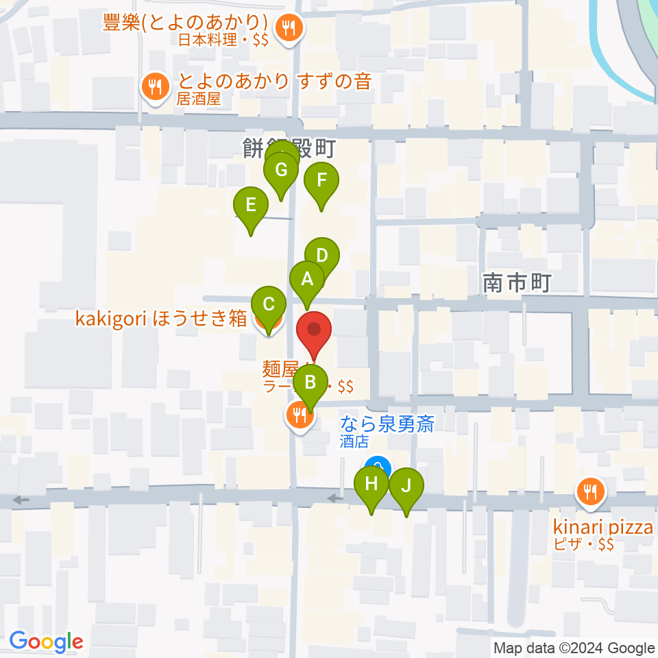 ならどっとFM周辺のカフェ一覧地図