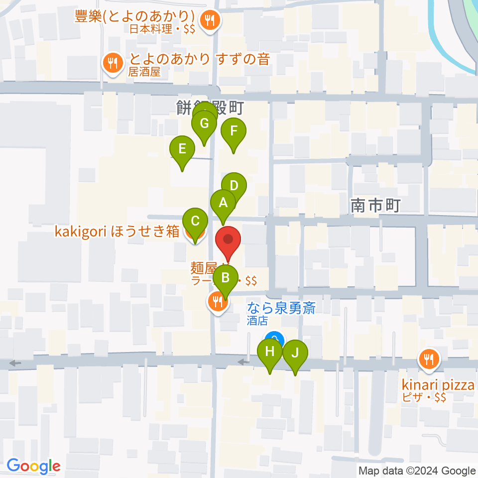 ならどっとFM周辺のカフェ一覧地図