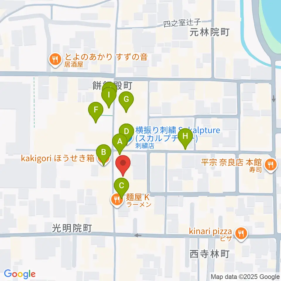 ならどっとFM周辺のカフェ一覧地図