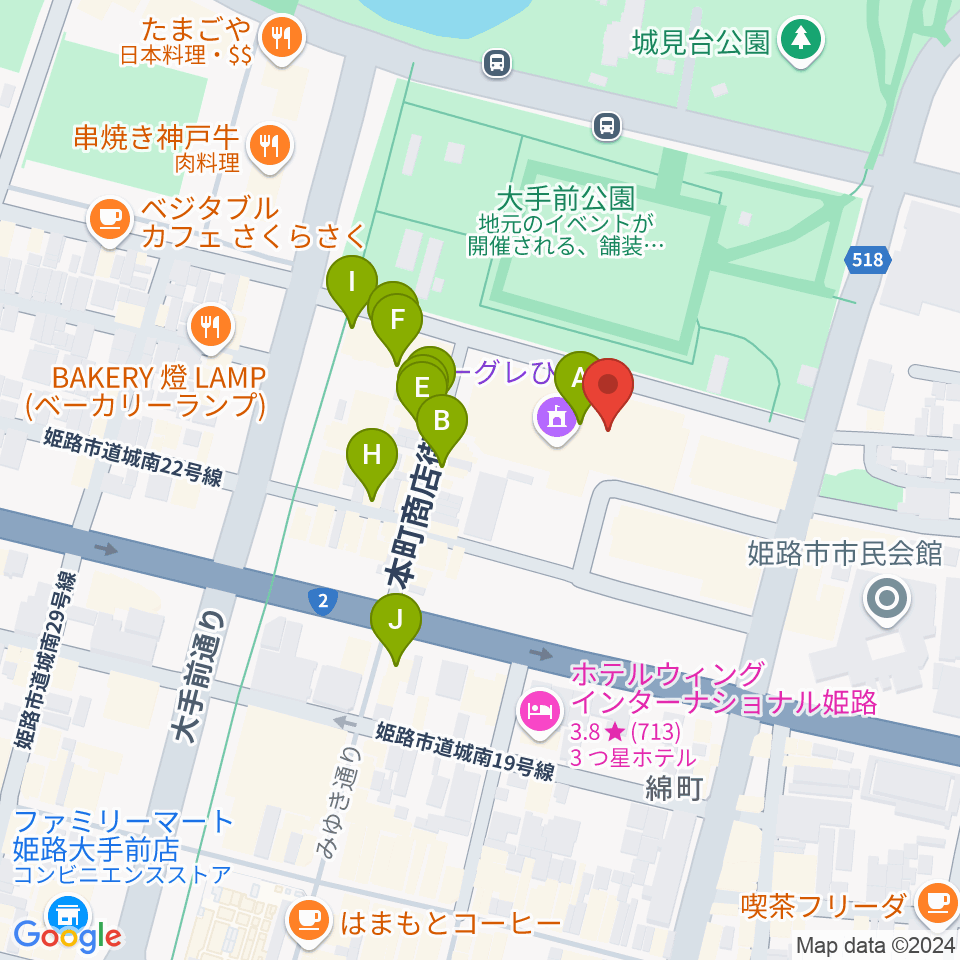 FMゲンキ周辺のカフェ一覧地図