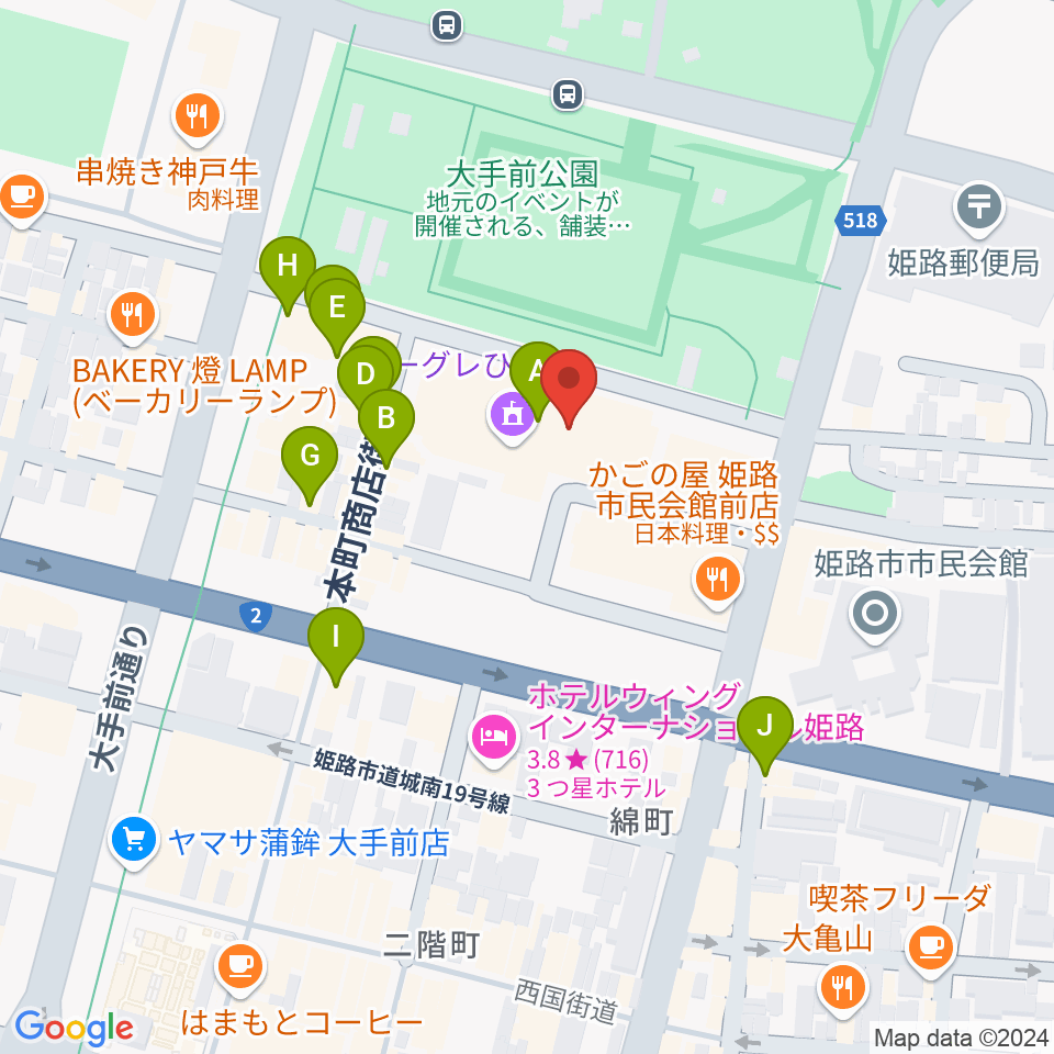 FMゲンキ周辺のカフェ一覧地図