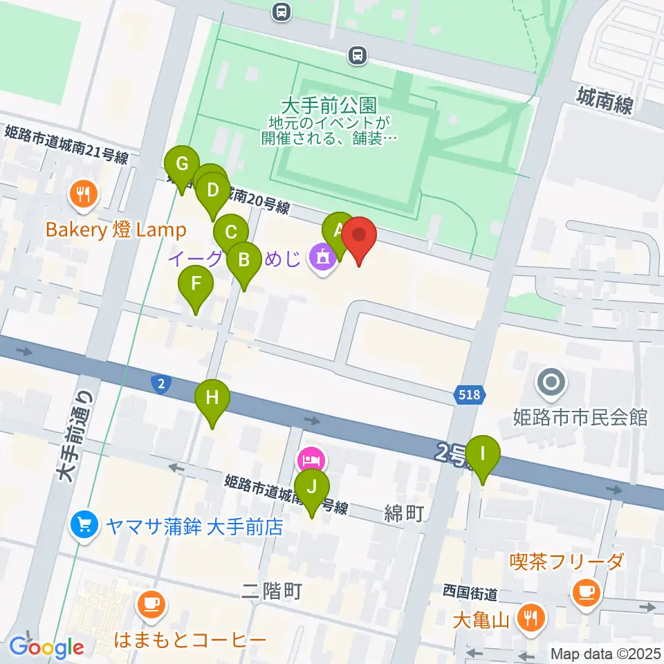 FMゲンキ周辺のカフェ一覧地図