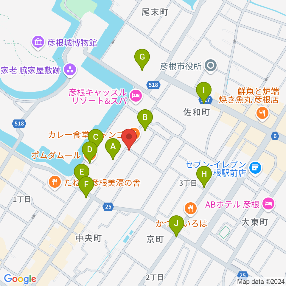 エフエムひこね周辺のカフェ一覧地図