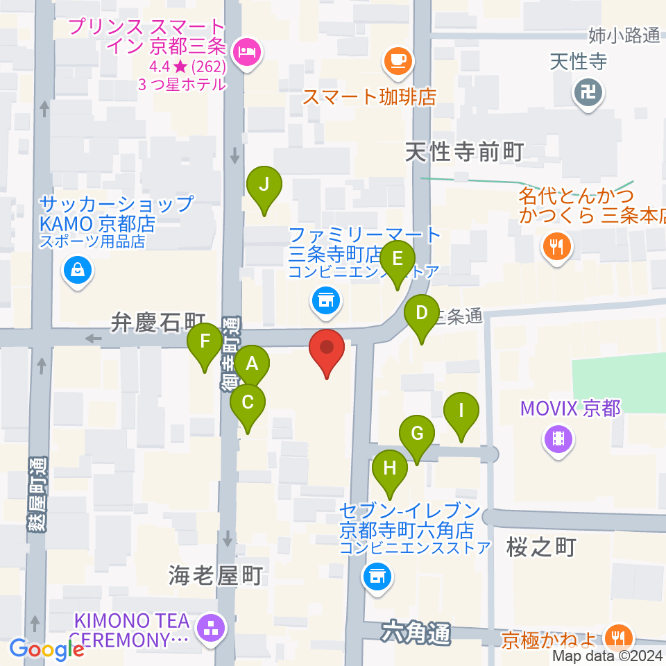 京都三条ラジオカフェ周辺のカフェ一覧地図