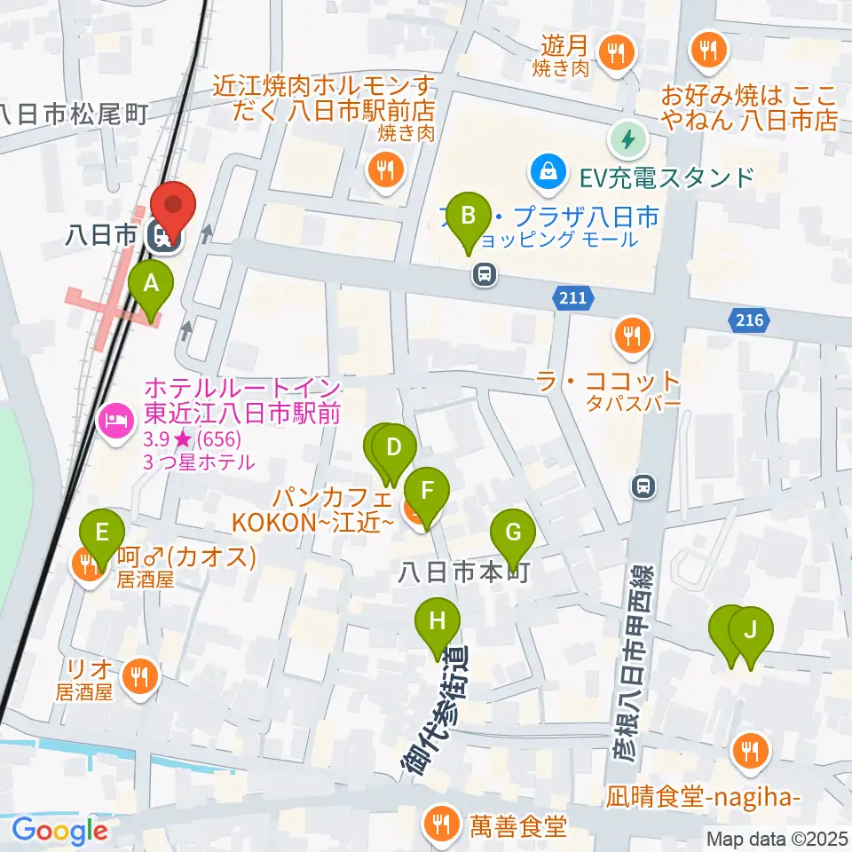 FMひがしおうみ ラジオスイート周辺のカフェ一覧地図