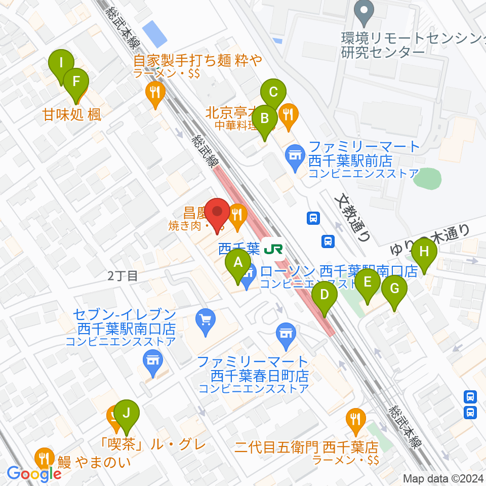 ZX WEST CHIBA周辺のカフェ一覧地図