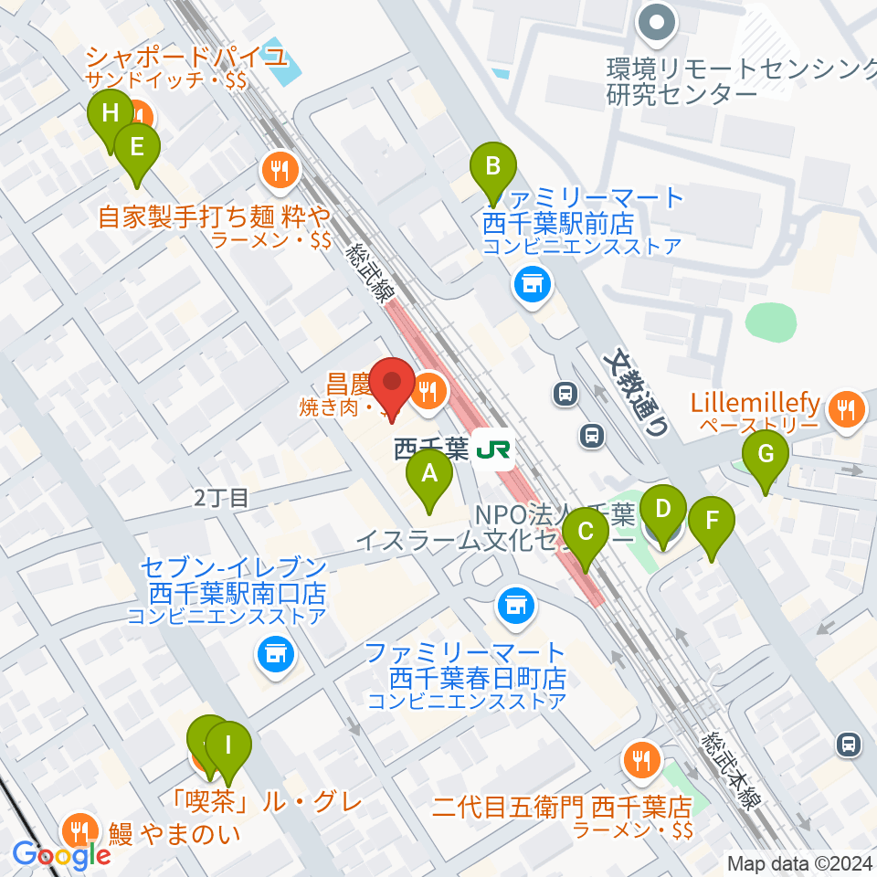 ZX WEST CHIBA周辺のカフェ一覧地図