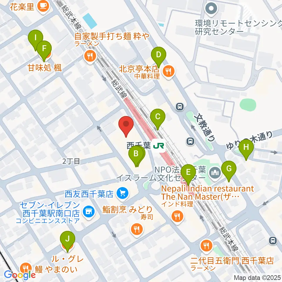 ZX WEST CHIBA周辺のカフェ一覧地図