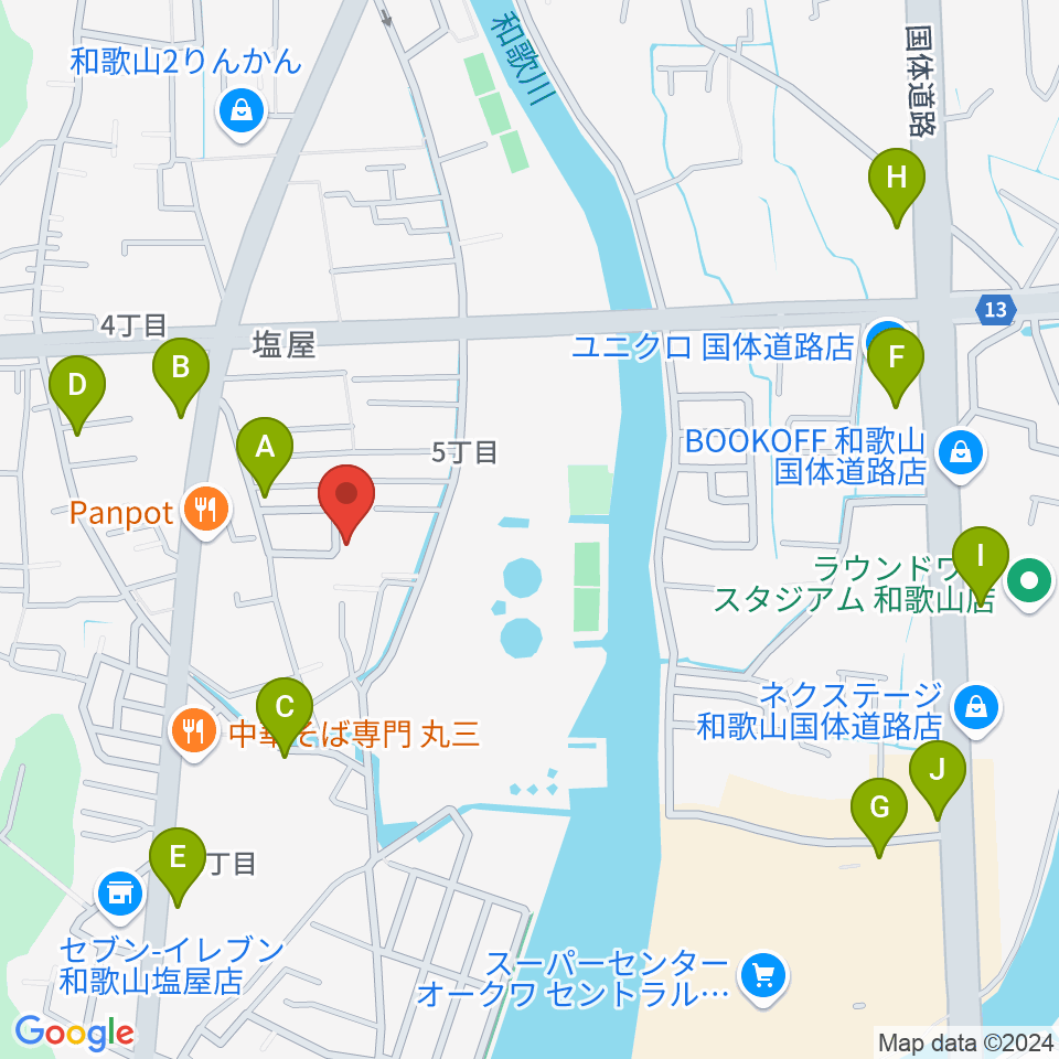 バナナエフエム周辺のカフェ一覧地図