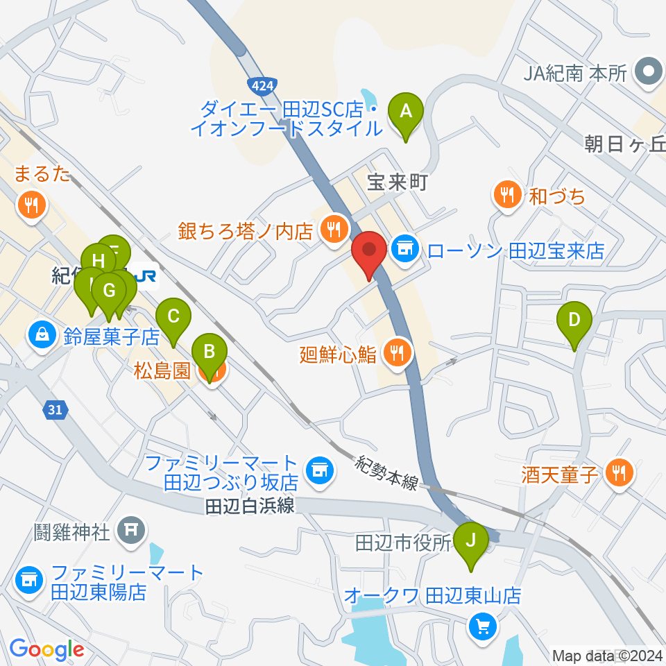 FM TANABE周辺のカフェ一覧地図