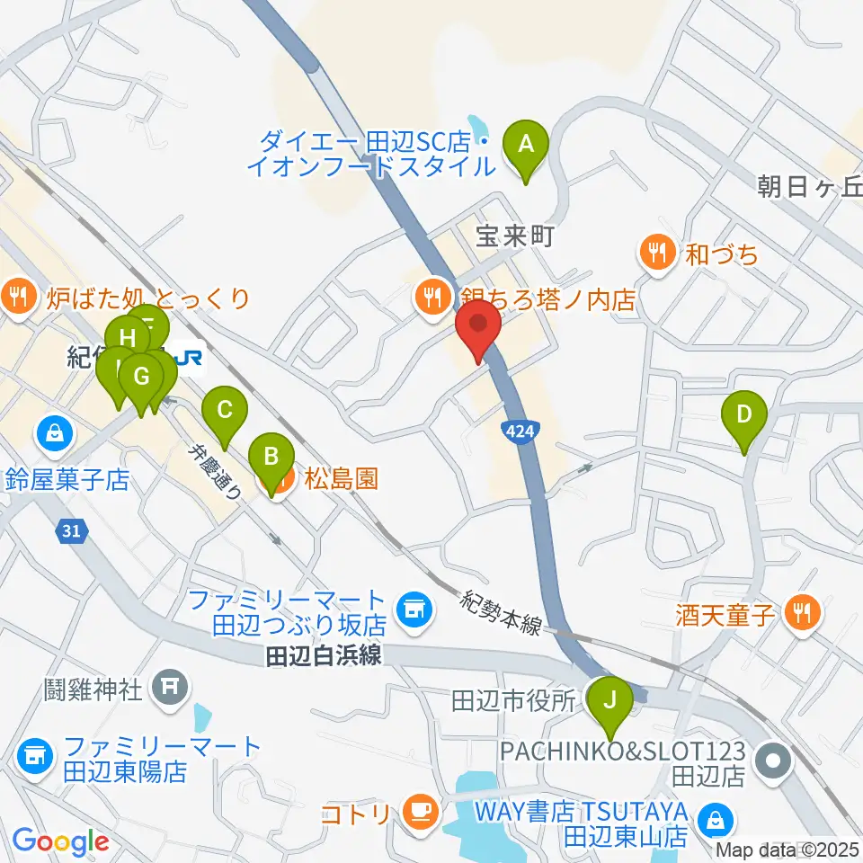 FM TANABE周辺のカフェ一覧地図