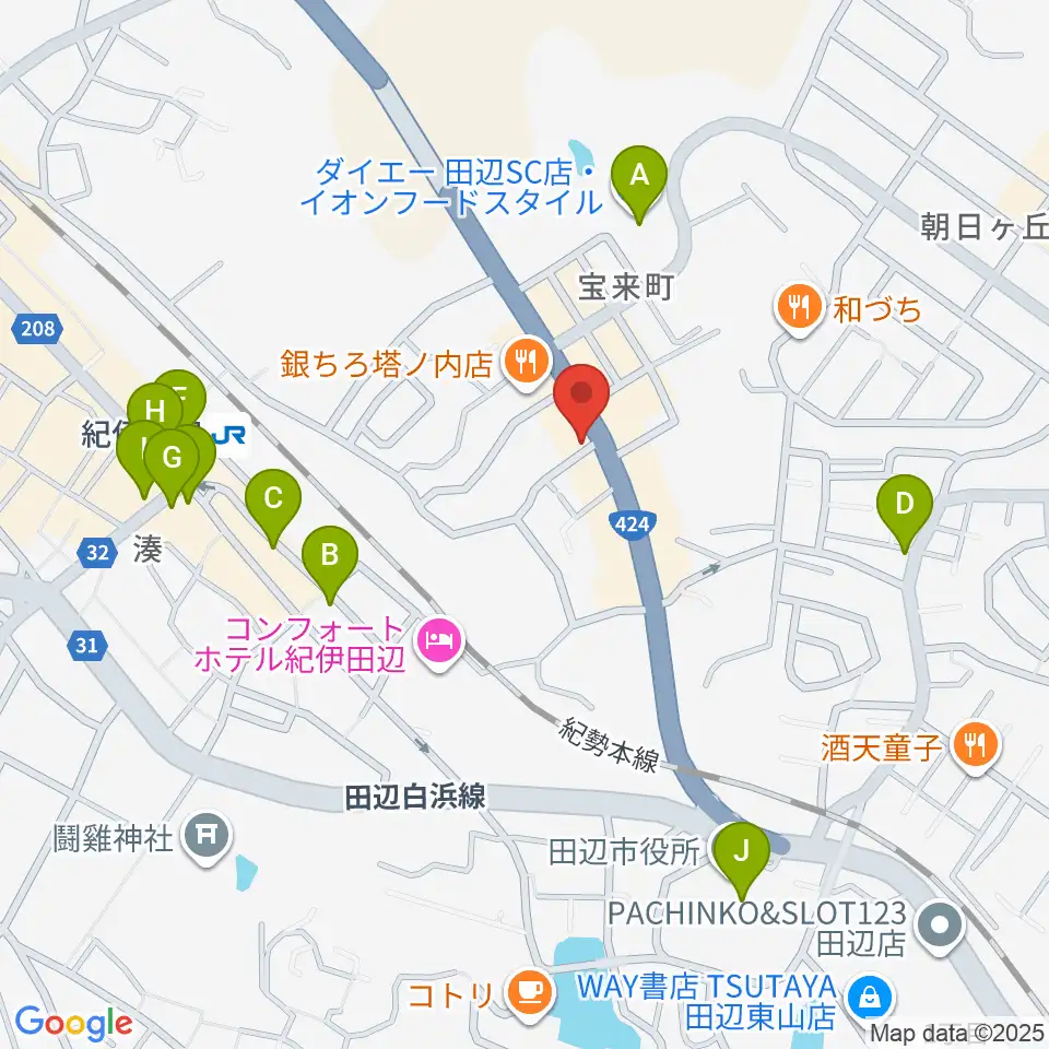 FM TANABE周辺のカフェ一覧地図