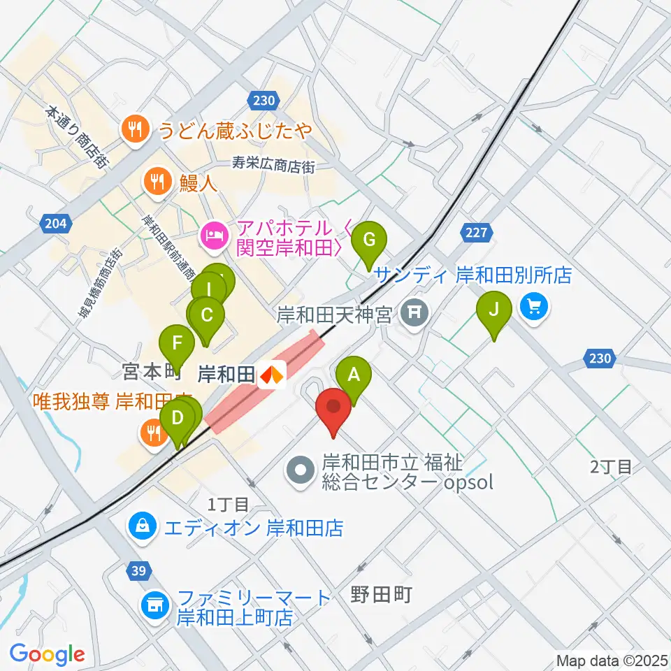 ラヂオきしわだ周辺のカフェ一覧地図