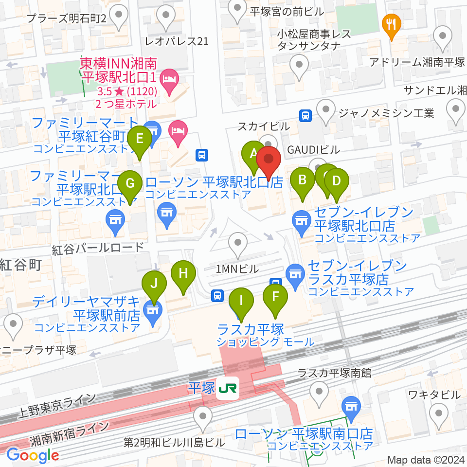 FM湘南ナパサ周辺のカフェ一覧地図