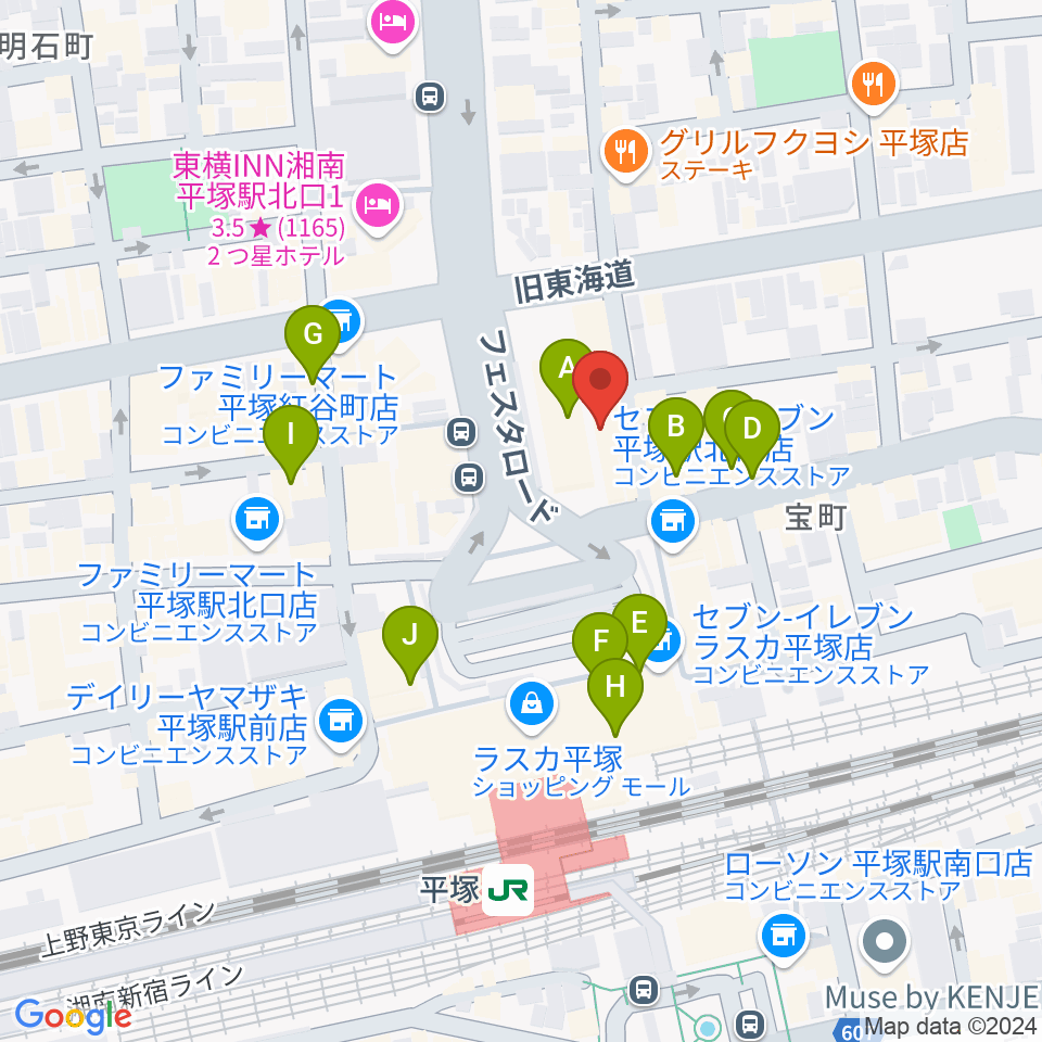 FM湘南ナパサ周辺のカフェ一覧地図